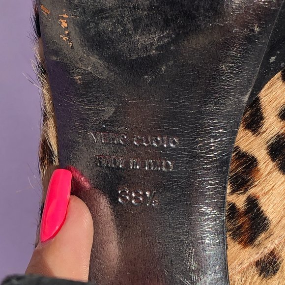 Leopard Print Nanette Lepore Peep Toe Lace Up Heel - Picture 6 of 7